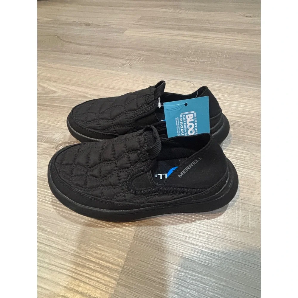 Merrell Hut Moc 2 Kids Black Quilted Slip On Shoes Size 11.5 MK267073